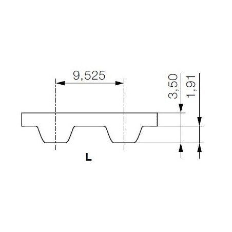 Pas zębaty 187-L-050 z50