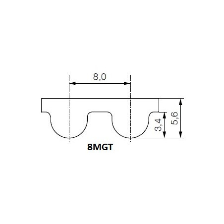 Pas zębaty 1200-8MGT-30 z150