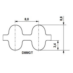 Pas zębaty 1440-D8MGT-20