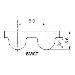 Pas zębaty 3600-8MGT-20 z450