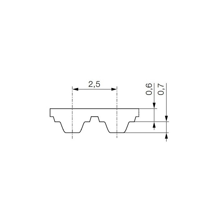Pas zębaty 6-T2,5-305 z122