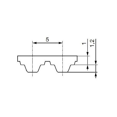Pas zębaty 25-T5-1200 z240