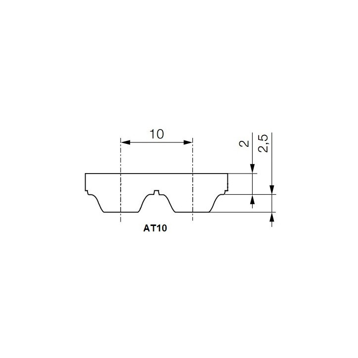 Pas zębaty 25-AT10-1600 z160