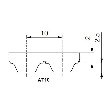 Pas zębaty 25-AT10-800 z80