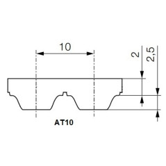 Pas zębaty 32-AT10-1700 z170