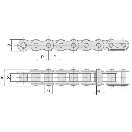 Łańcuch rolkowy 04-1 Donghua, rolka 5mb