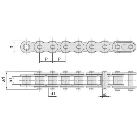 Łańcuch rolkowy 08-1 Donghua, rolka 5mb