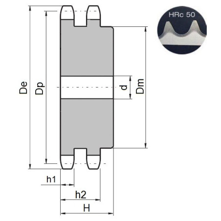 Koło łańcuchowe 08B-2-z24 zęby hart.