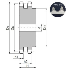 Koło łańcuchowe 10B-2-z25 zęby hart.