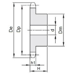 Koło łańcuchowe 04-1-z16 (6x2,8mm)