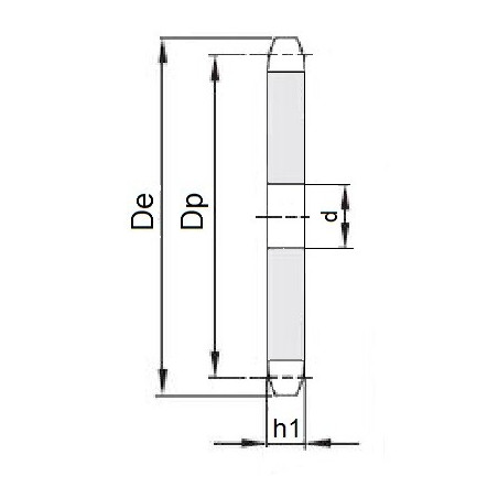 Koło łańcuchowe bez piasty 04-1-z15 (6x2,8mm)