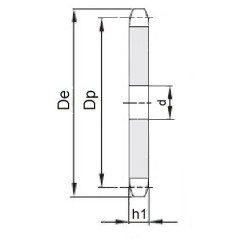 Koło łańcuchowe bez piasty 05B-1-z19 (8x3mm)