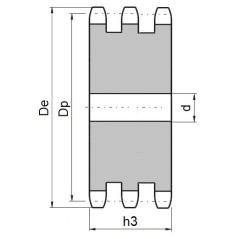 Koło łańcuchowe bez piasty 06B-3-z30 (3/8)