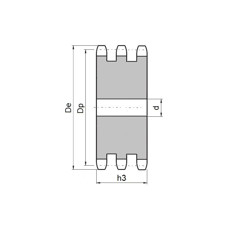 Koło łańcuchowe bez piasty 06B-3-z38 (3/8)