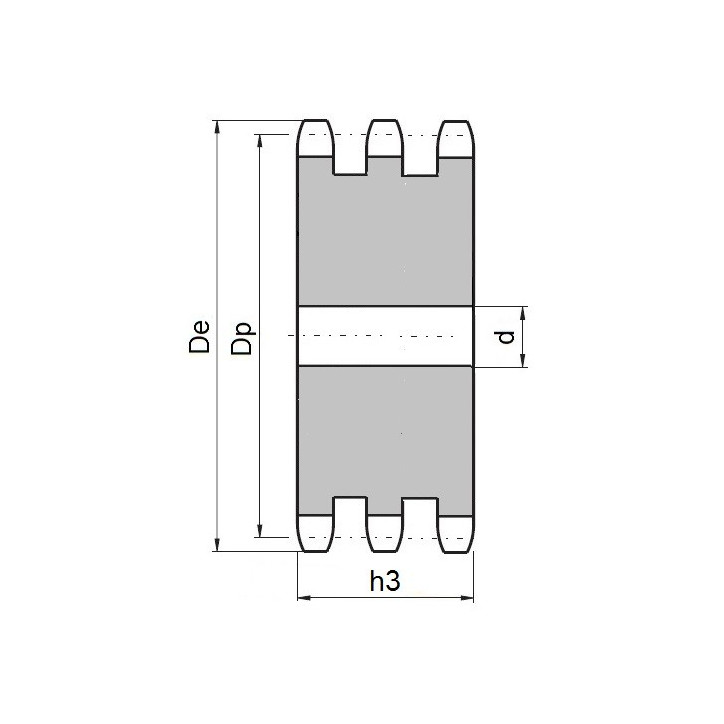 Koło łańcuchowe bez piasty 08B-3-z45 (1/2)