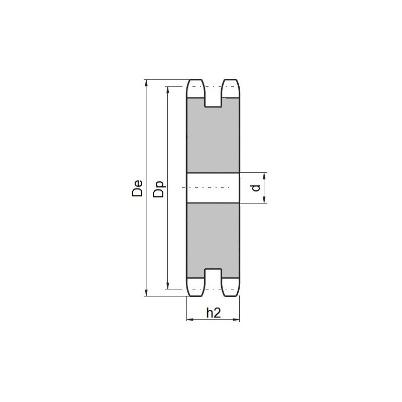 Koło łańcuchowe bez piasty 12B-2-z48 (3/4)