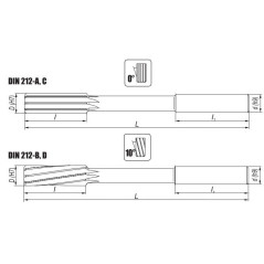 Rozwiertak DIN 212-C 5,5 HSS-E