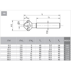 Pogł. stożkowy DIN-335-C 50 HSS fi12