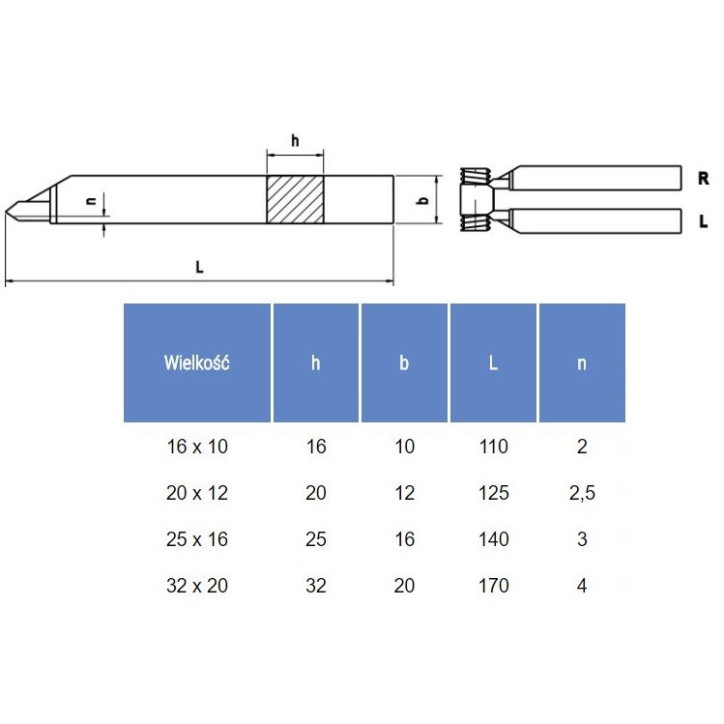 NÓŻ TOKARSKI ISO12L 1010 M10