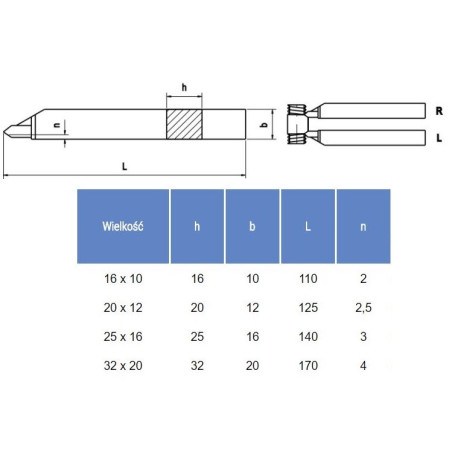 NÓŻ TOKARSKI ISO12L 1610 P10