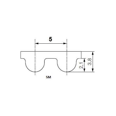 Pas zębaty 255-5M-25  z51