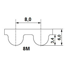 Pas zębaty 2800-8M-30 z350