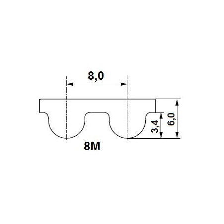 Pas zębaty 384-8M-85 z48