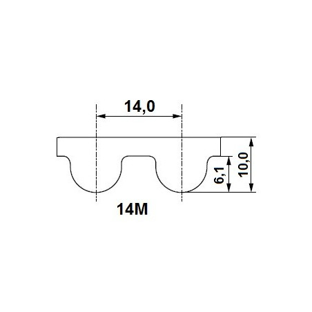 Pas zębaty 2100-14M-115 z150