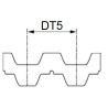 Pasy zębate DT5, obustronnie uzębione